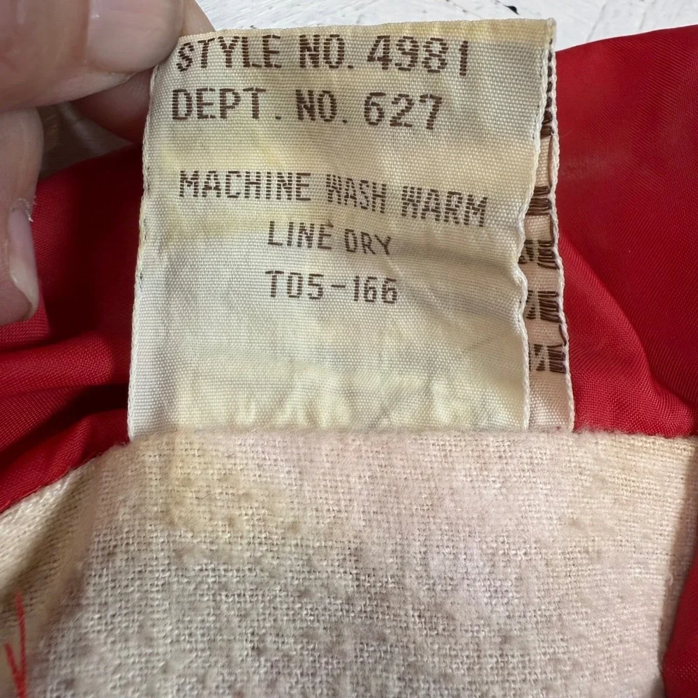 Vintage Sears Coach Jacket Size M Red Nylon Snap‎ Front READ